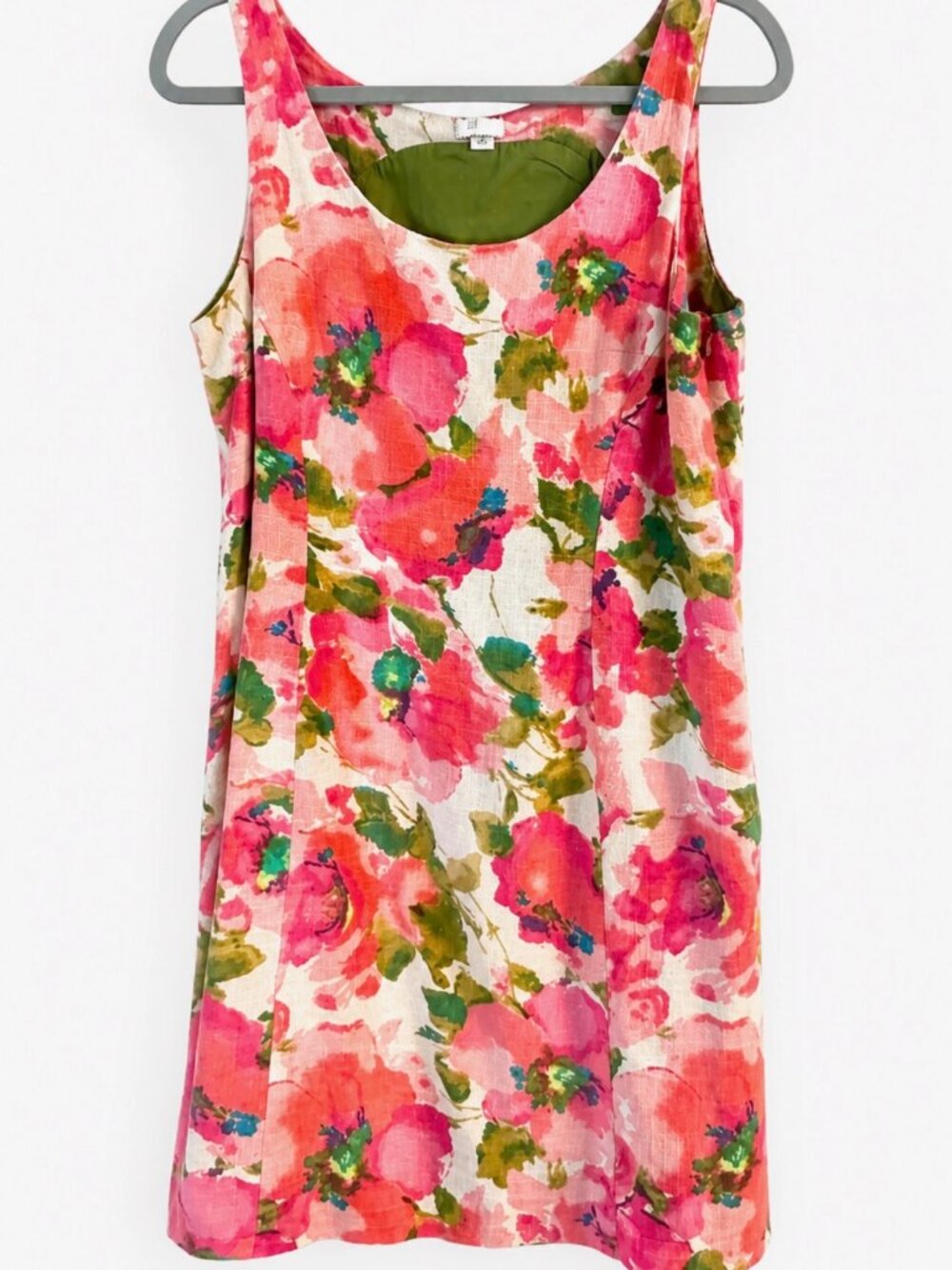 🌸 Anthropologie Floral Linen Blend Sleeveless Dress – Size 6 🌸